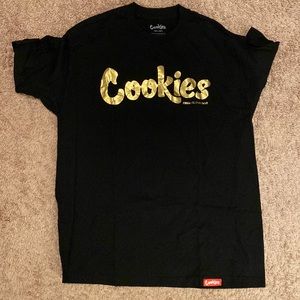 Black and gold cookies t shirt size xl